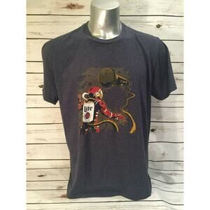 Miller Lite Beer Astronaut Microphone DJ Karaoke Open Mic Night Bar TShirt Shirt